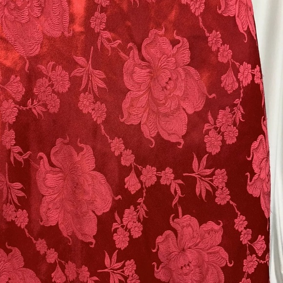 Women's Molly Malloy Vintage 12 Kimono Floral Red Asian Geisha Maxi Sheath Dress - Picture 7 of 12